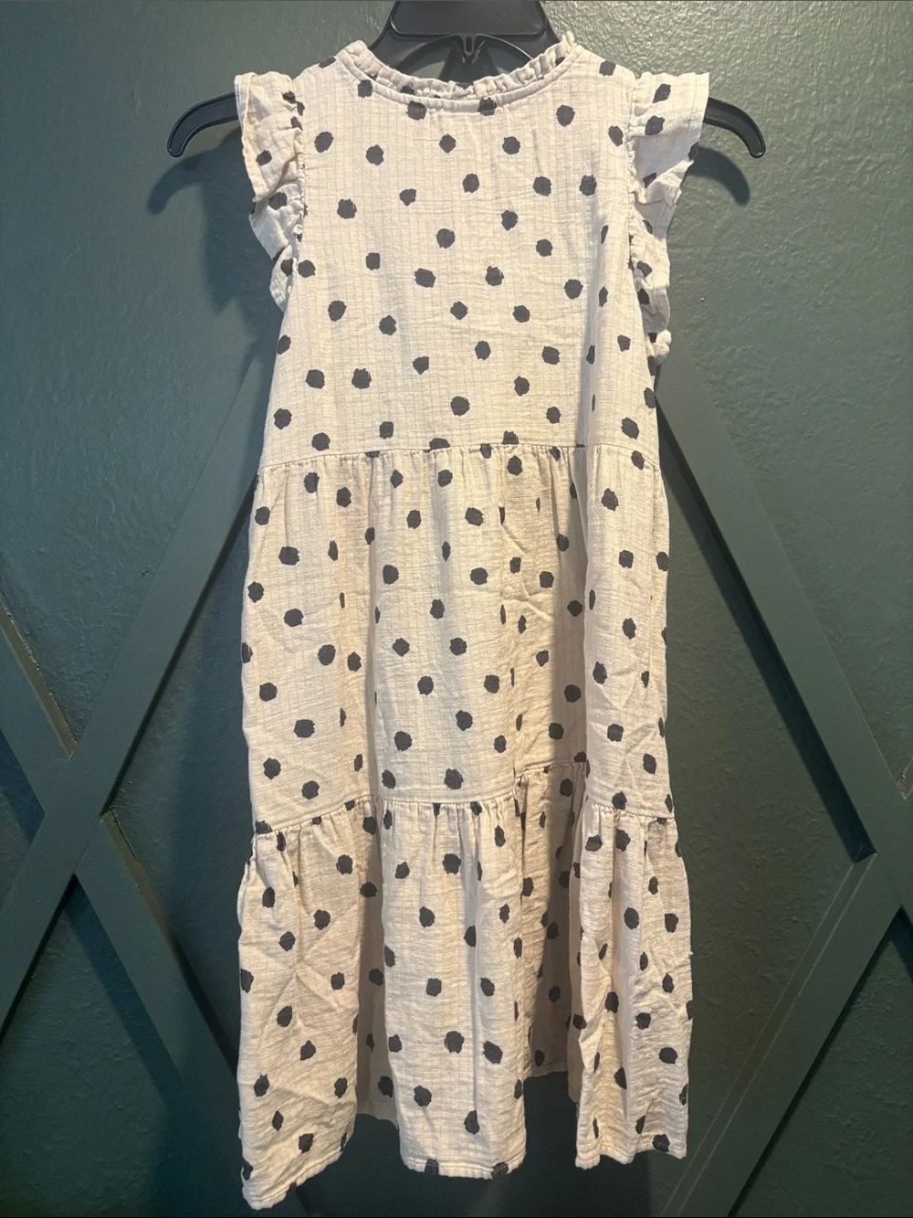 Cat & Jack| Girls black polka dot cream dress